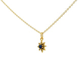 Collier doré petite étoile lapis lazulis et zircons blancs 42 cm