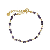 Bracelet doré petites pierres en améthyste