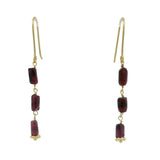 Boucles d'oreilles pendantes grenat