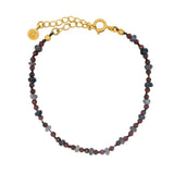 Bracelet doré en grenat et Iolite