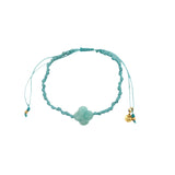 Bracelet cordon doré petit trèfle en pierre facettée