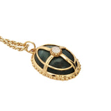 Collier doré médaillon labradorite avec cage 50 cm