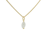 Collier doré petit trèfle en pierre de lune 42 cm