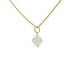 Collier doré petit trèfle en pierre de lune 42 cm