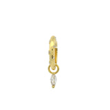Mini créole dorée fermée zircons blancs pampille zircon navette