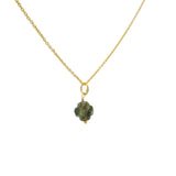 Collier doré petit trèfle labradorite 42 cm