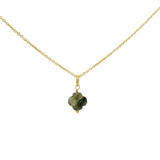 Collier doré petit trèfle labradorite 42 cm