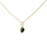 Collier doré petit trèfle labradorite 42 cm