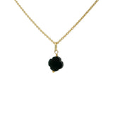 Collier doré petit trèfle onyx noire 42 cm