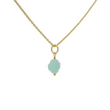 Collier doré petit trèfle amazonite 42 cm