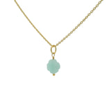 Collier doré petit trèfle amazonite 42 cm