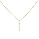 Collier doré trilogie perles de culture 40 cm