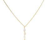 Collier doré trilogie perles de culture 40 cm