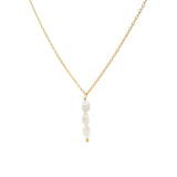 Collier doré trilogie perles de culture 40 cm