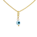 Gold eye and cultured pearl necklace