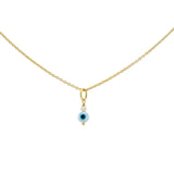 Gold eye and cultured pearl necklace