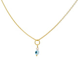 Gold eye and cultured pearl necklace