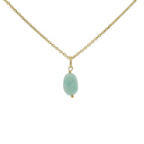 Collier doré amazonite 42 cm
