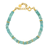 Bracelet doré Apatite taillée en disques Heishi