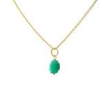 Collier doré petit trèfle onyx verte 42 cm