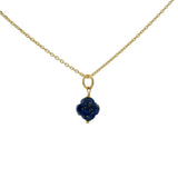Collier doré petit trèfle lapis lazulis 42 cm