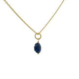 Collier doré petit trèfle lapis lazulis 42 cm