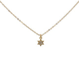 Collier doré petite étoile de David avec zircons 38 cm