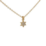 Collier doré petite étoile de David avec zircons 38 cm