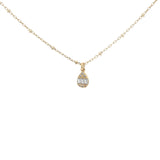 Collier doré petite goutte raffinée avec zircons 38 cm