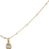 Collier doré petite goutte raffinée avec zircons 38 cm