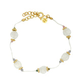 Bracelet doré sur fil Pierre de lune et couronnes