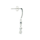 Boucles d'oreilles argent 925 barre zircons blancs et pampilles