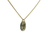 Collier doré bouddha en labradorite 42 cm