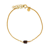 Bracelet doré pierre rectangle grenat