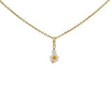 Collier doré marguerite et perle de culture 42 cm