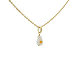 Collier doré marguerite et perle de culture 42 cm