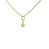 Collier doré marguerite et perle de culture 42 cm
