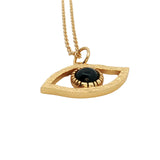 Collier doré oeil et onyx noir