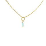 Gold necklace with small square natural stone