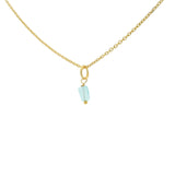 Gold necklace with small square natural stone