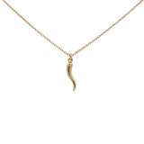 18K fine gold plated brass chili pepper necklace