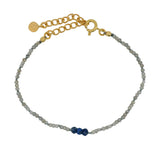 Bracelet doré trilogie en Lapis lazulis avec labradorite