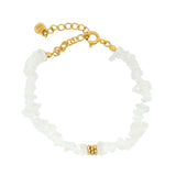 Bracelet doré chips en pierre de lune