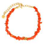 Bracelet doré chips en corail