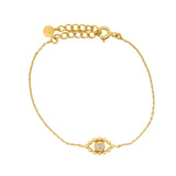 Bracelet oeil ajouré pierre de lune et zircons blancs