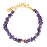 Bracelet doré chips en Améthyste