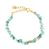 Bracelet doré chips en multi turquoise