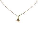 Collier doré petite étoile des vents avec zircon 38 cm