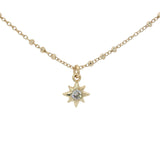 Collier doré petite étoile des vents avec zircon 38 cm