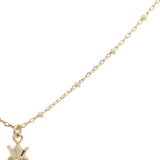 Collier doré mini coeur avec zircons et couronne 38 cm